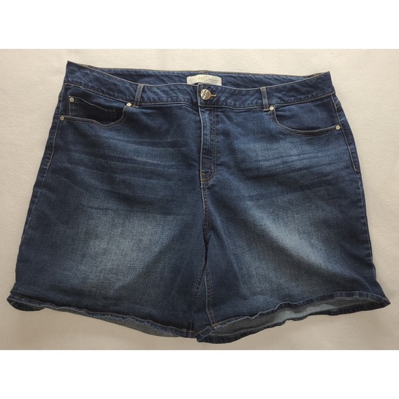 High Sierra Pants - C EST 1946 denim Womens Shorts sz 22W High Rise Dk Wash